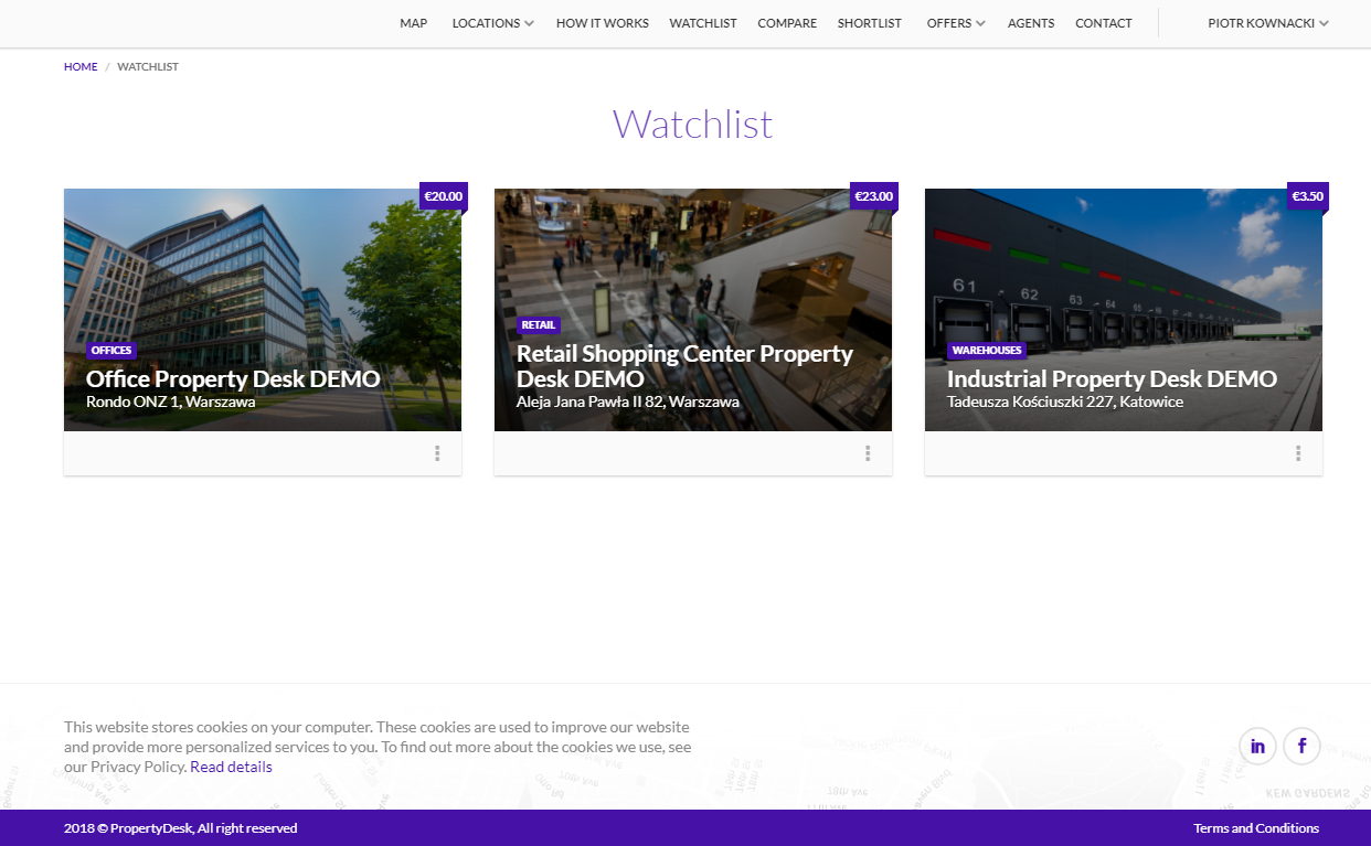 PropertyDesk Obserwowane NIeruchomości dla Agenta Nieruchomości