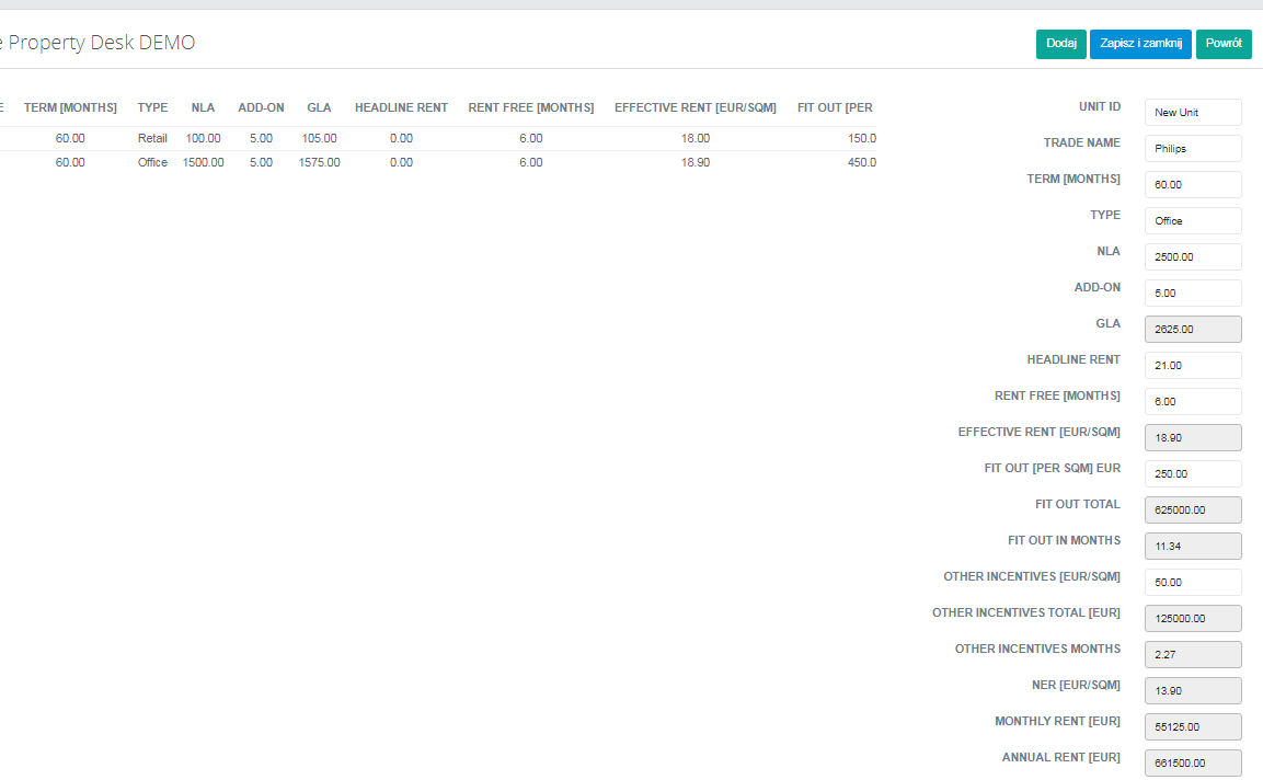 Property Desk Progress Report dla Asset Managera
